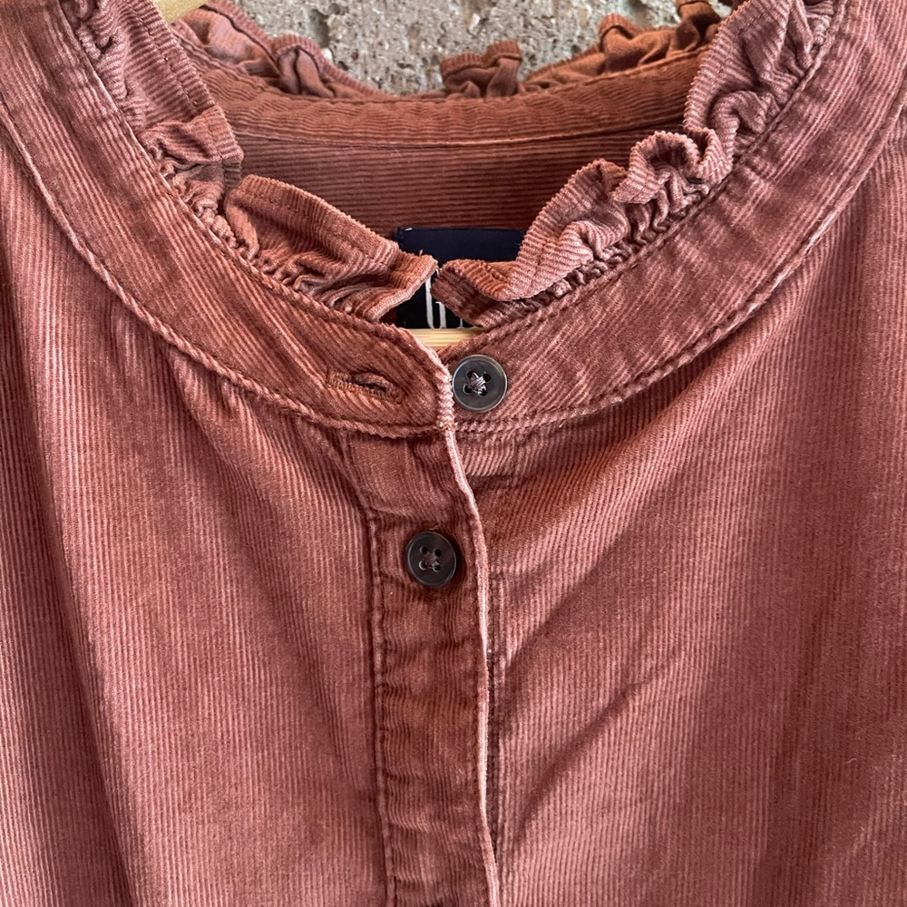 GAP Corduroy Ruffle-Neck Blouse